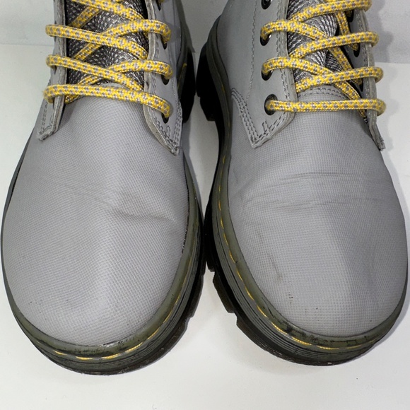Dr Martens Quinton Mid Grey Moto Combat Military Style Boots Mens 4 Women's 5 - Picture 7 of 15